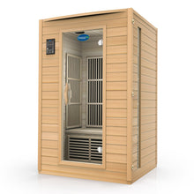 Load image into Gallery viewer, Indoor 2 Person Canadian Hemlock Wooden Infrared Sauna