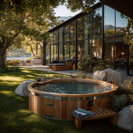 Wooden Cold Plunge Barrel