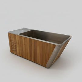 Wood & Steel Cold Plunge Pool With Integrated Chiller/Heater